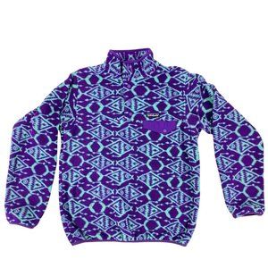Patagonia Snap T Synchilla Womens Ikat Big Fish Small Purple